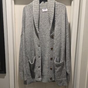 Old Navy Gray Button-Up Cardigan